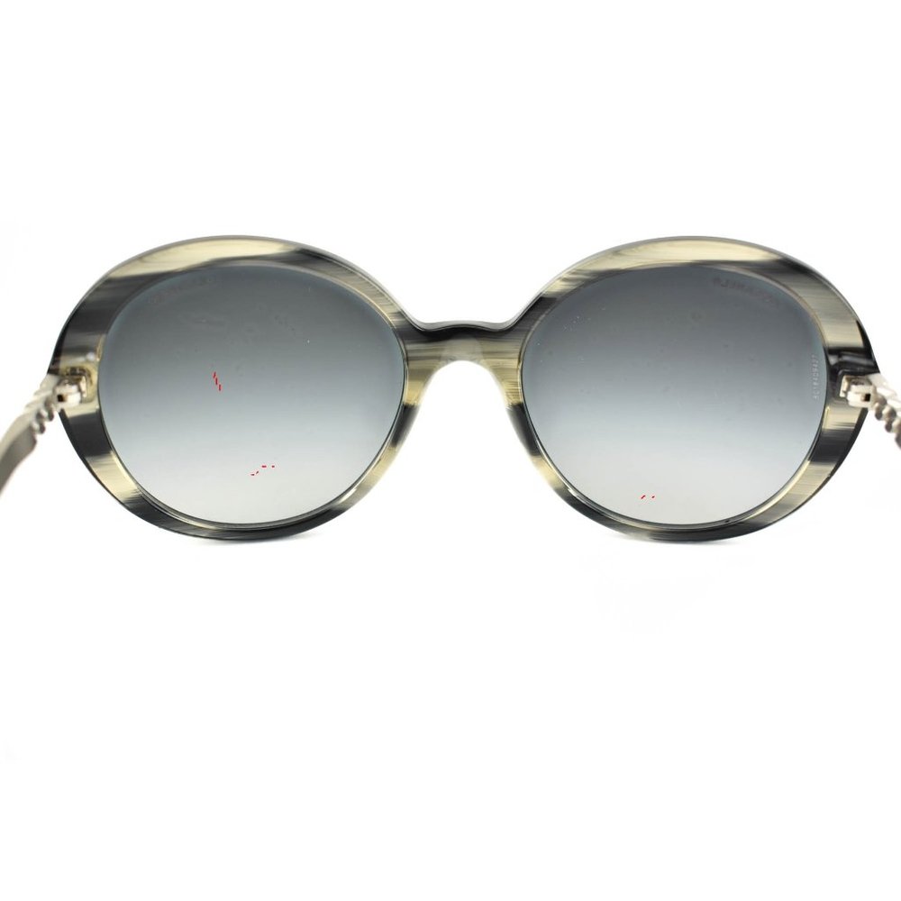 CHANEL: Gray "Horn" & "Chain" Logo Sunglasses (lc) - Picture 11 of 11